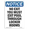 Signmission OSHA Notice, 5" Height, No Exit You Must Exit Pool Through Sign, 5" X 3.5", Portrait OS-NS-D-35-V-14536 - alternate 1